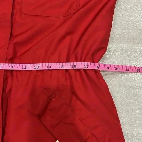 [L]Eddie Bauer Red Mesh Lined Windbreaker  Trench Jacket - Picture 12 of 14